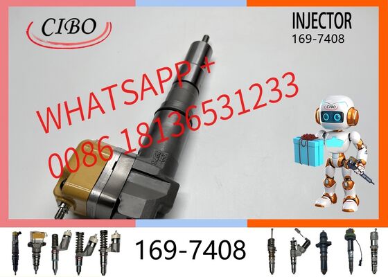 Buen precio inyector de combustible original 169-7408 para excavadora con motor diésel 3408 3412, repuesto para OEM 174-7527 222-5967 20R-0760 156-3895, inyector nuevo original En línea